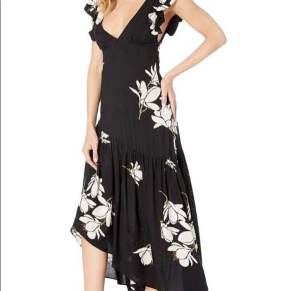 Free People Black Floral Casual Maxi Dress